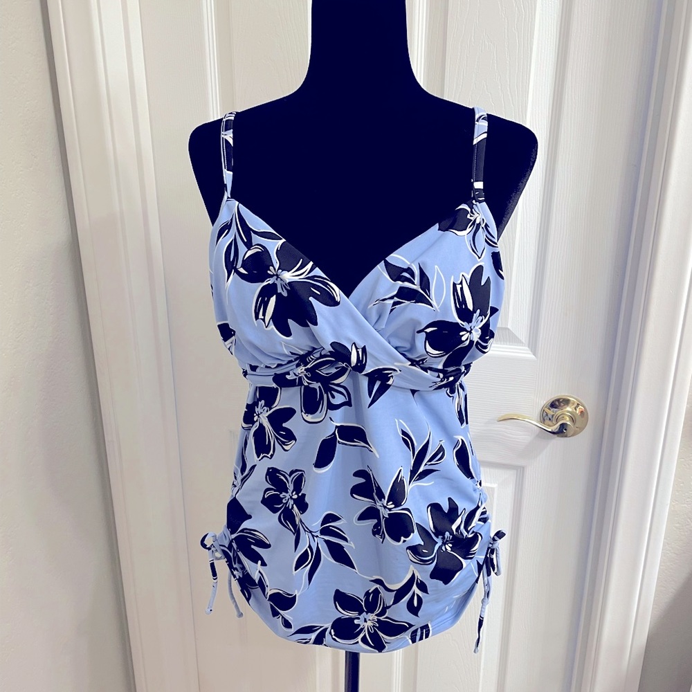 Blue Miraclesuit Swim top size 14